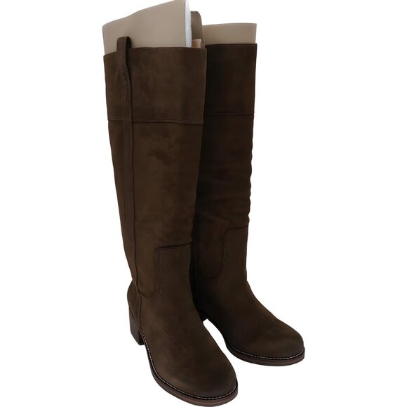 Lucky Brand Hybiscus Extra Wide-Calf Suede Brown Boots Size 8M - Picture 4 of 6